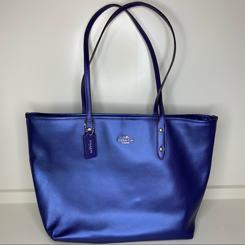 COACH PURPLE ULTRA VIOLET CITY ZIP TOTE HANDBAG